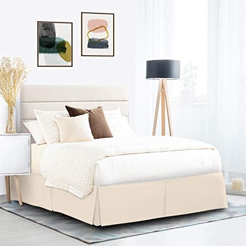 Sajida Cotton Box Pleated Bed Skirt King Size Ivory