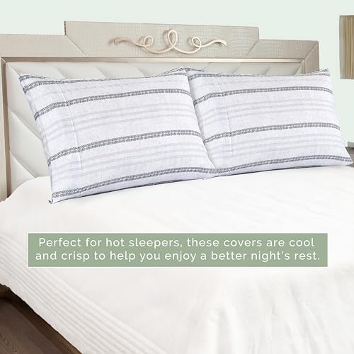 Elegant Comfort Ultra Soft Striped Pillowcases Set of 2 1