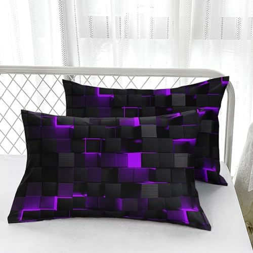 Nttopship Geometric Violet Comforter Set 3-Piece