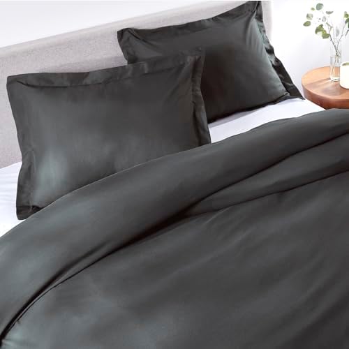 PeachSkinSheets Original 1500TC Queen Duvet Cover Set Graphite Gray