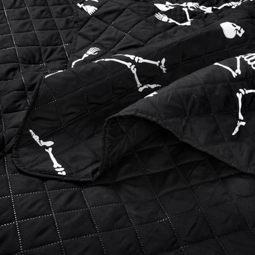 ASPMIZ Halloween Queen Quilt Set Reversible Microfiber with 2 Pillowcases