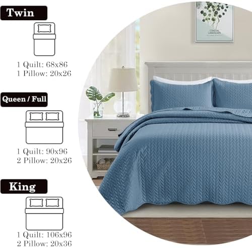 IR Imperial Rooms Light Blue Queen Quilt Set