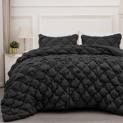 PHF Diamond Marshmallow Puff Comforter Set Queen Size 3Pcs