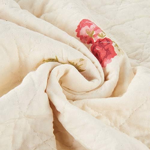 Cozyholy Pink Floral Patchwork Quilt Full Queen