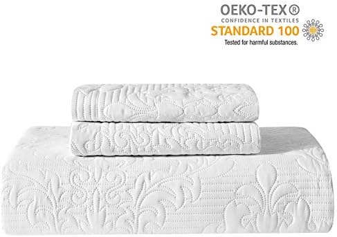 Hansleep White Quilt Twin Set - Damask All Season Bedspread