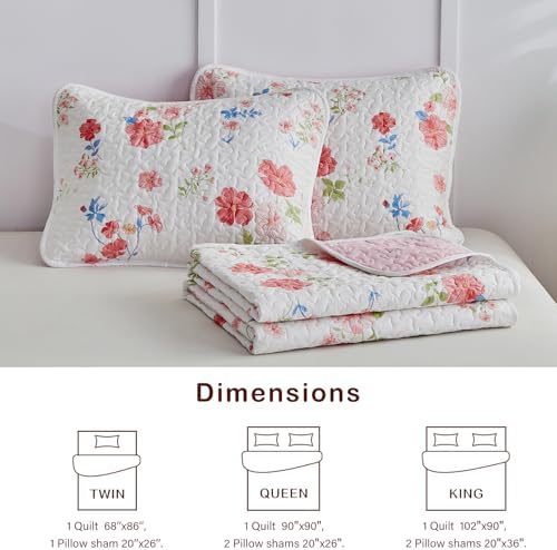 Joyreap 2-Piece Floral Cotton Quilt Set Twin Size
