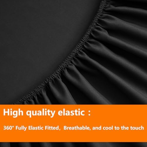 TAIMIT Black Comforter Set 7 Piece Bed in a Bag