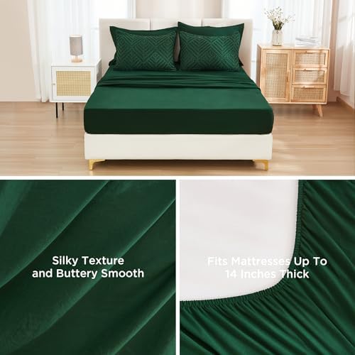 Andency King Size 7-Piece Comforter Set Dark Emerald Green