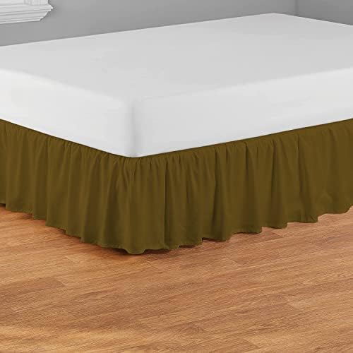 Sajida Taupe Ruffle Bed Skirt Twin XL 39x80