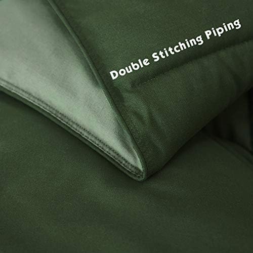 HIG 3pc Green Queen Comforter Set - Reversible Down Alternative Breathable Soft Fluffy