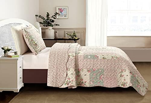Brilliant Sunshine Rose Sage Quilt Set 2-Piece Twin XL