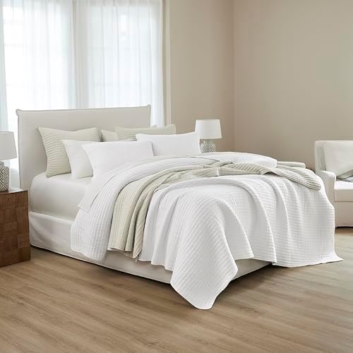 WDCOZY White Oversized Cal King Quilt Set