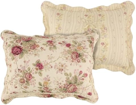 Greenland Home Antique Rose 100 Cotton Pillow Sham 20x26-inch Ecru