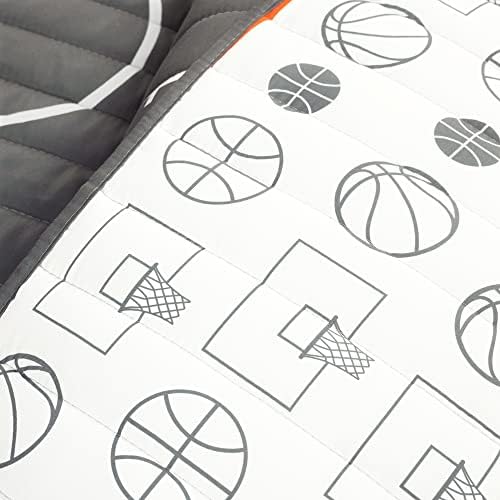Lush Decor Basketball Quilt Set 4 Piece Twin Charcoal