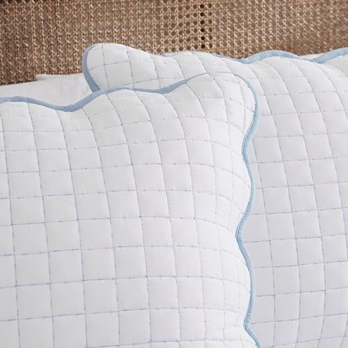 WDCOZY King Size Quilt Bedding Set with Blue Edge