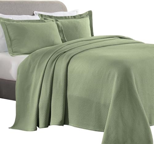 Superior Solitaire Cotton Bedspread Set Full Size 3 Piece
