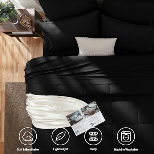 CozyLux Queen Comforter Set 7 Pieces Bed in a Bag