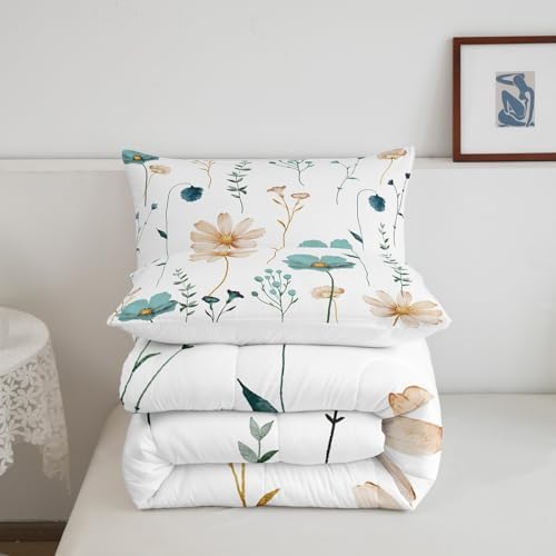 Erosebridal Watercolor Floral Comforter Set