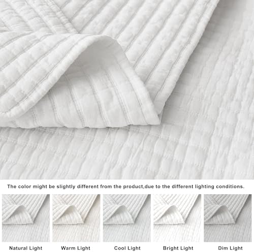 WDCOZY White Oversized Cal King Quilt Set