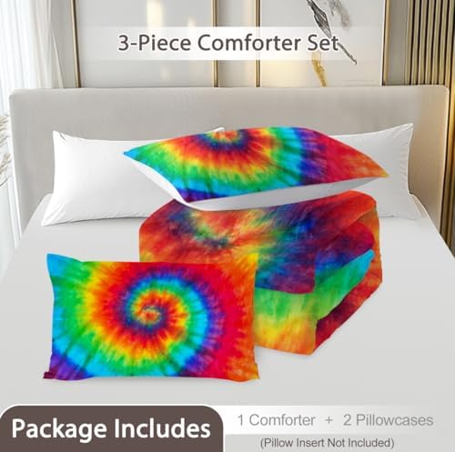BlessLiving Tie Dye Comforter Twin Set for Kids 1