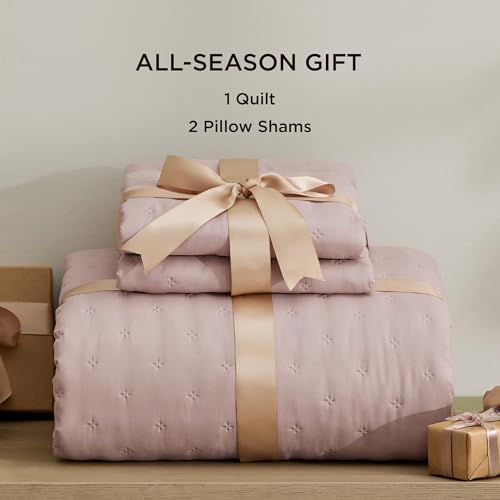 Bedsure King Quilt Set - Ultra Soft Dusty Rose Bedspread