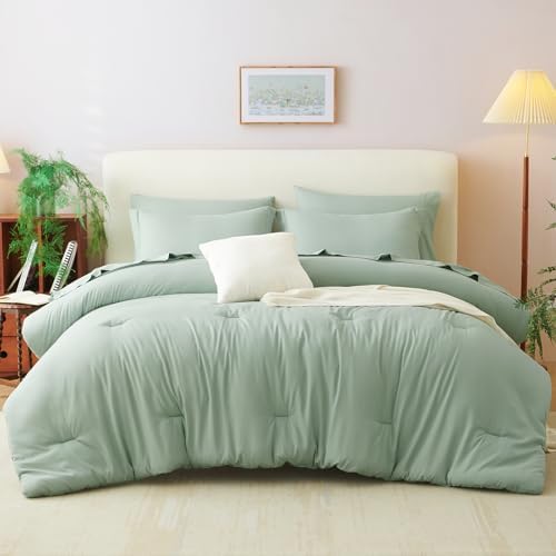 CozyLux Twin XL Comforter Set Sage Green