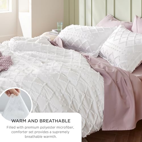 Bedsure California King Comforter Set - Olive Green Fluffy Soft Boho Tufted