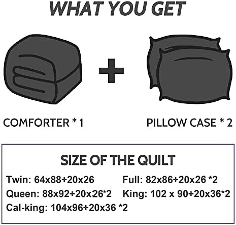 Decroom Lightweight Twin Comforter Set - BlackGrey