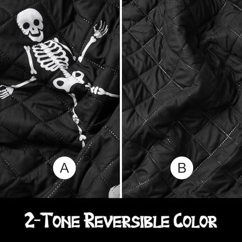 ASPMIZ Halloween Queen Quilt Set Reversible Microfiber with 2 Pillowcases