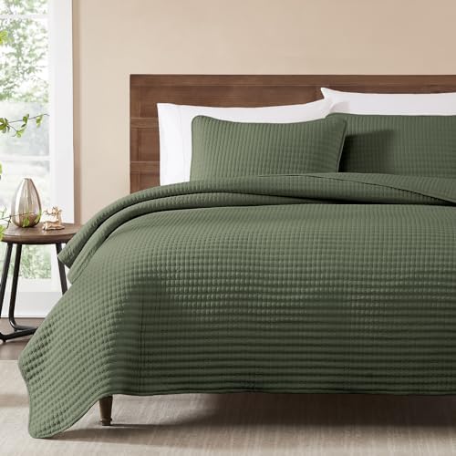 WRENSONGE King Quilt Set - 3 Piece Olive Green Bedding
