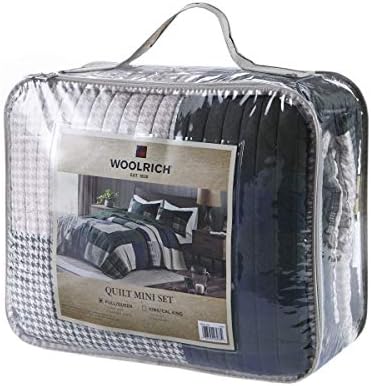 Woolrich Mill Creek Reversible Quilt Set - 3 Piece Plaid Green