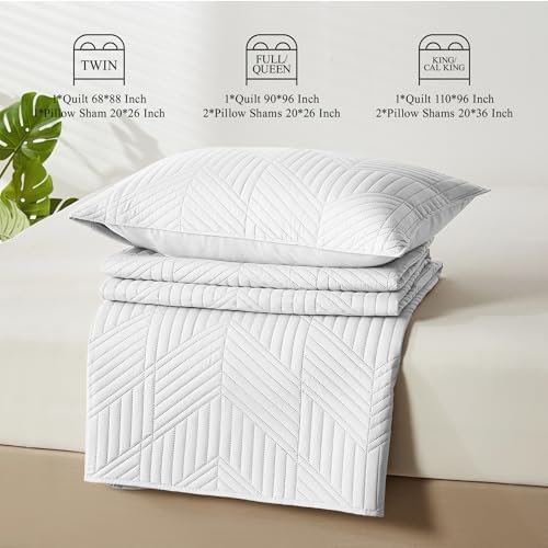 Davulos Queen Quilt Set - Reversible Microfiber Bedspread with Embossed Patterns