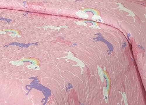 Kids Zone 2pc Twin Unicorn Quilt Set