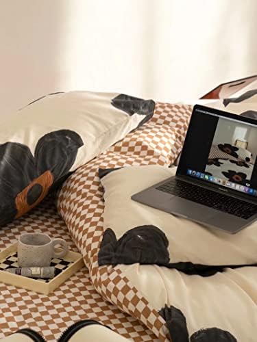 Houseri Black Floral Comforter Set Queen Size