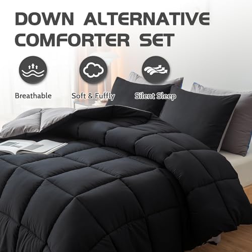 Decroom Lightweight Twin Comforter Set - BlackGrey