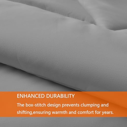 YOOHU Full Comforter Set Grey 3 Pieces All Season