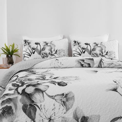 Drucon Floral Quilt Set California King 3 Pieces