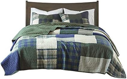Woolrich Mill Creek Reversible Quilt Set - 3 Piece Plaid Green
