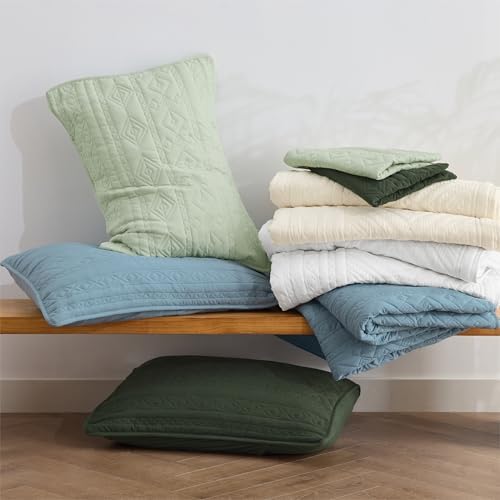 Bedsure Boho Quilt King Size - Geometric Pattern Soft Breathable 106x96 Inches