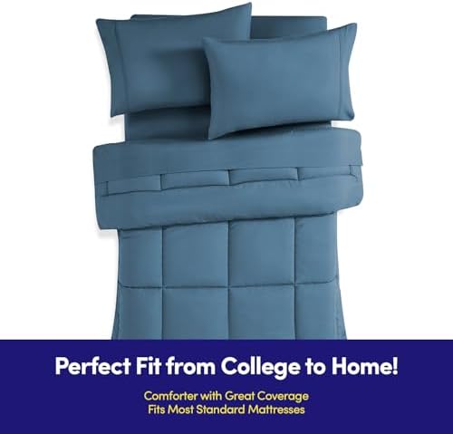 Sweet Home Collection Dorm Room Comforter Set Denim Blue Twin XL