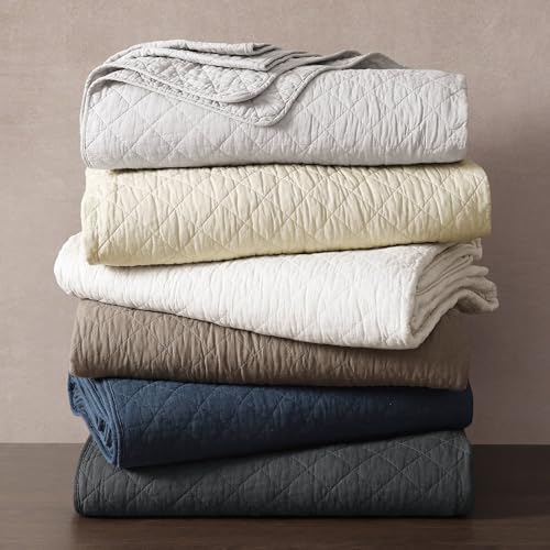Indigo Hill 3-Piece King Quilt Set - Charcoal Cotton Shabby Chic