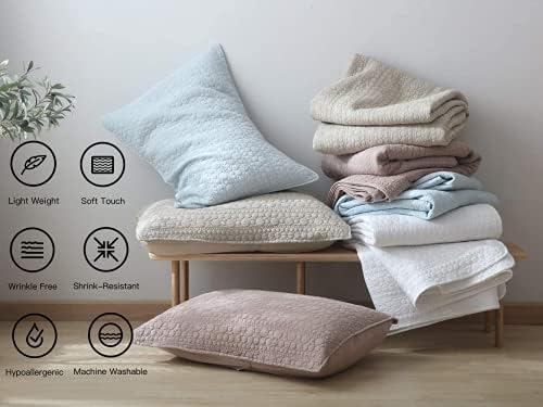 HORIMOTE HOME King Size Quilt Set - Beige Stone-Washed Microfiber