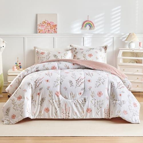 Joyreap 3pcs Floral Cotton Comforter Set for Girls