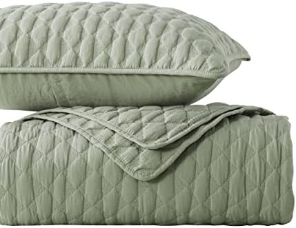 WDCOZY Sage Green Twin Quilt Set with Pillow Sham