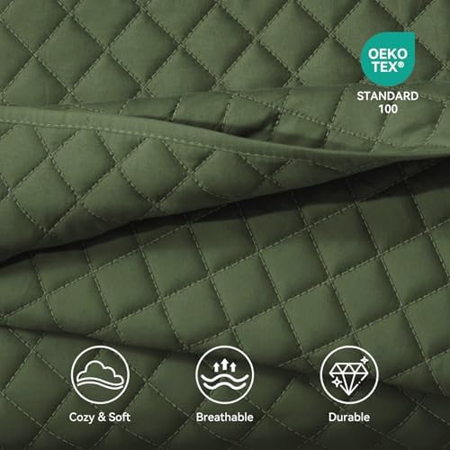 SunStyle Home Olive Green King Quilt Bedding Set