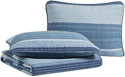 Nautica Twin Quilt Set - Ridgeport Blue Cotton Reversible Bedding