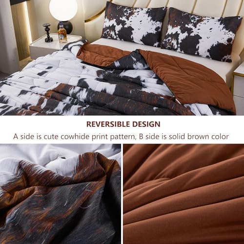 PERFEMET Cow Print King Comforter Set 3 Pieces