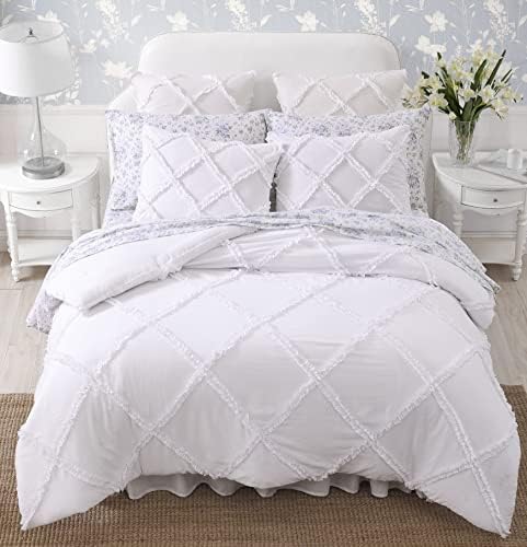 Laura Ashley Twin XL Comforter Set in Solid White