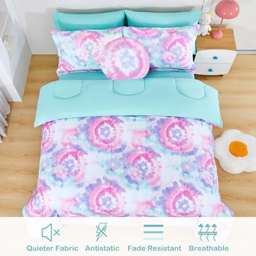 Mooreeke Dark Pink Flower Twin Comforter Set 6 Pieces