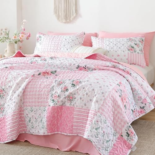 YIKUSH Queen Size Floral Quilt Set 3 Pieces 1